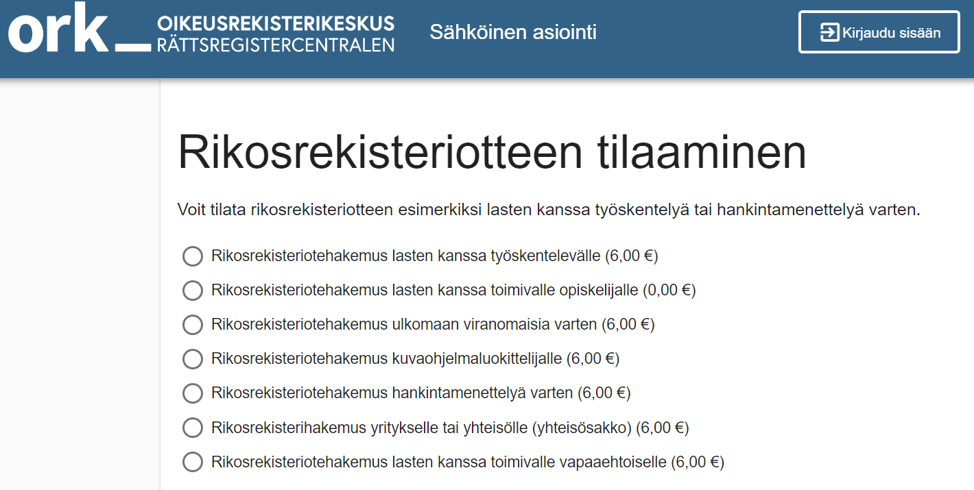 Rikosrekisteriotteen Tilaaminen Netistä - Oikeusrekisterikeskus